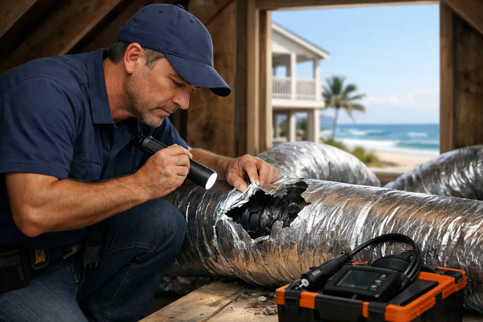 Ductwork Damage Inspection for Coastal Homes